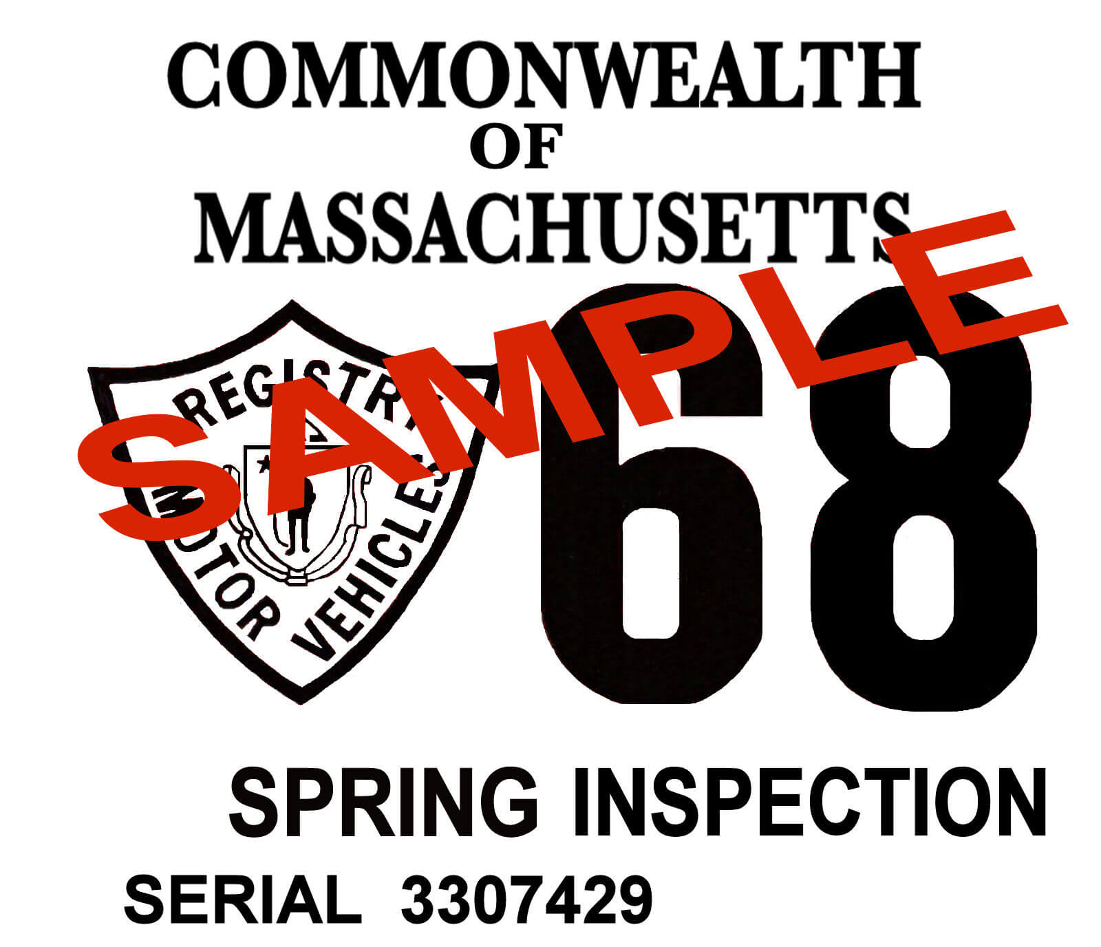 Modal Additional Images for 1968 Massachusetts SPRING INSPECTION Sticker